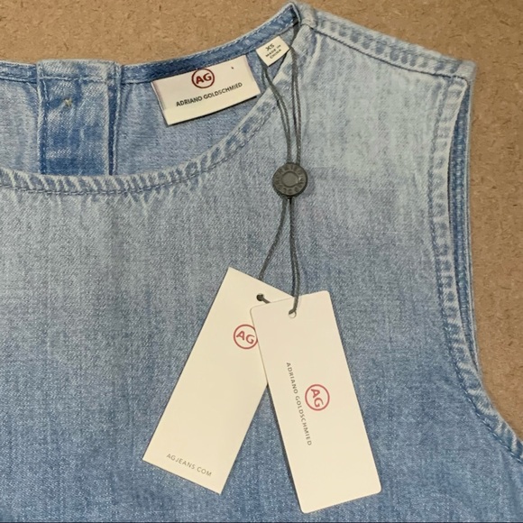 Adriano Goldschmied AG 'Teagan' Chambray Sleeveless Denim Top, Size XS, NWT - Picture 7 of 12